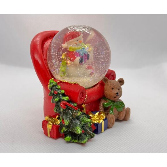 3in Mini Christmas Snow Globe for the Holidays Charm – Snowman & Teddy Bear - Picture 3 of 9